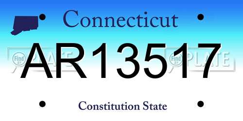 AR13517 Connecticut License Plate