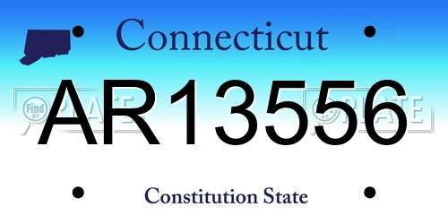 AR13556 Connecticut License Plate