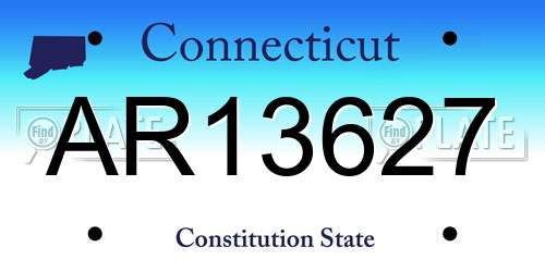 AR13627 Connecticut License Plate