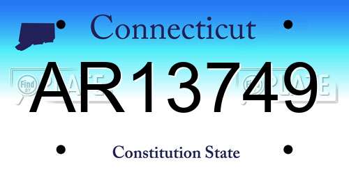 AR13749 Connecticut License Plate