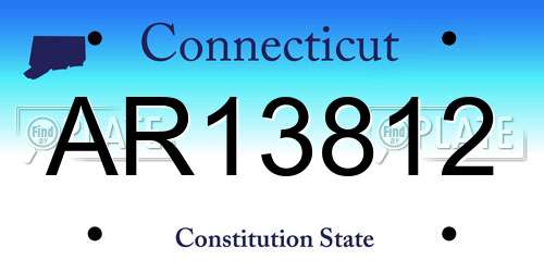 AR13812 Connecticut License Plate