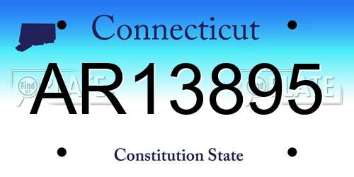 AR13895 Connecticut License Plate
