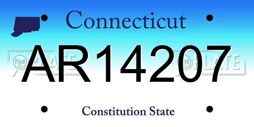 AR14207 Connecticut License Plate
