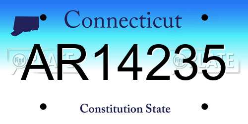 AR14235 Connecticut License Plate