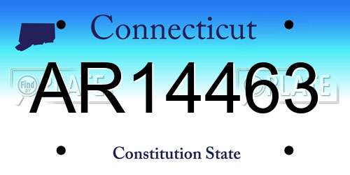 AR14463 Connecticut License Plate