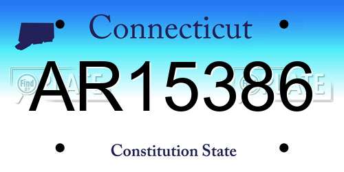 AR15386 Connecticut License Plate