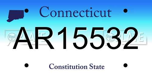 AR15532 Connecticut License Plate