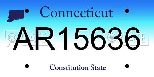 AR15636 Connecticut License Plate