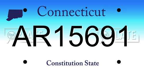AR15691 Connecticut License Plate