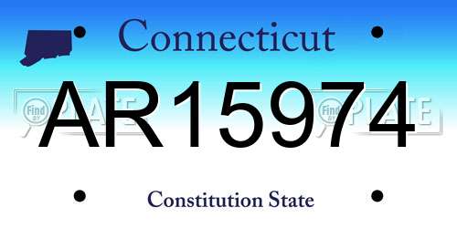 AR15974 Connecticut License Plate