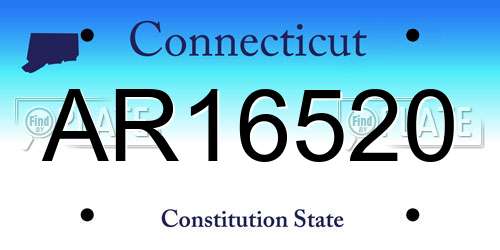 AR16520 Connecticut License Plate