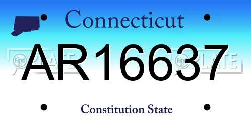 AR16637 Connecticut License Plate