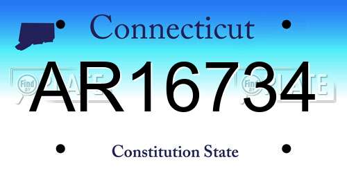 AR16734 Connecticut License Plate