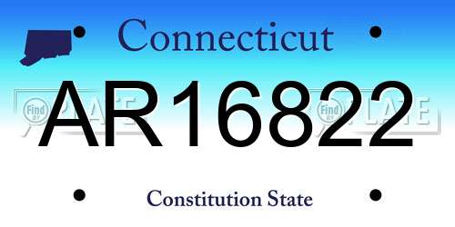 AR16822 Connecticut License Plate