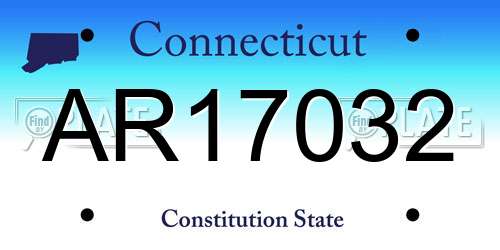 AR17032 Connecticut License Plate