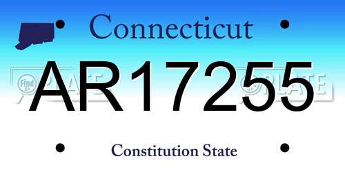 AR17255 Connecticut License Plate