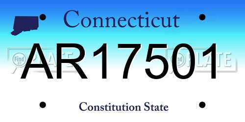 AR17501 Connecticut License Plate