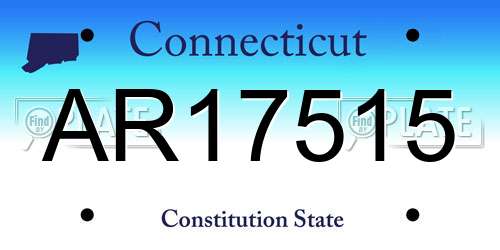 AR17515 Connecticut License Plate
