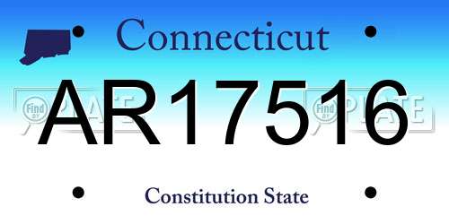 AR17516 Connecticut License Plate