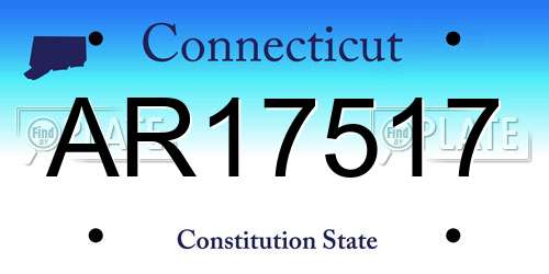 AR17517 Connecticut License Plate