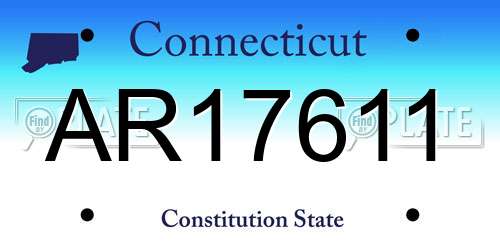 AR17611 Connecticut License Plate