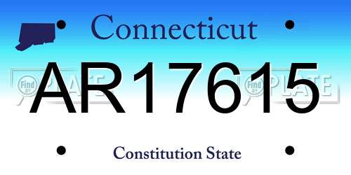 AR17615 Connecticut License Plate