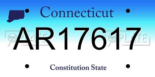 AR17617 Connecticut License Plate
