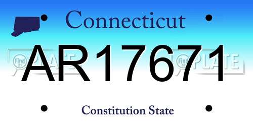 AR17671 Connecticut License Plate