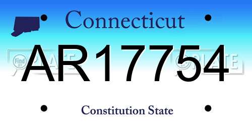 AR17754 Connecticut License Plate