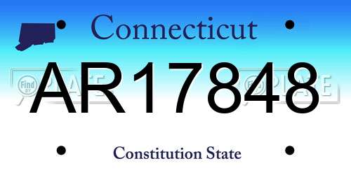 AR17848 Connecticut License Plate