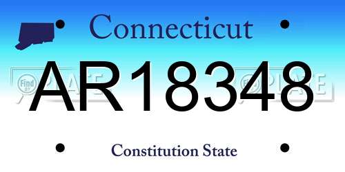 AR18348 Connecticut License Plate