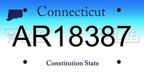 AR18387 Connecticut License Plate