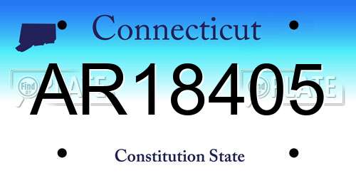 AR18405 Connecticut License Plate