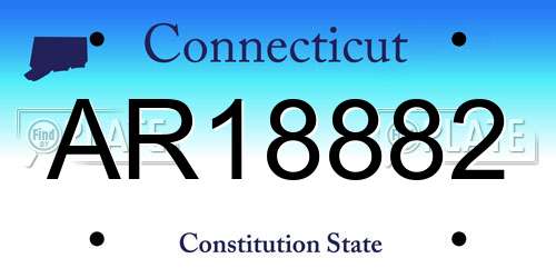 AR18882 Connecticut License Plate