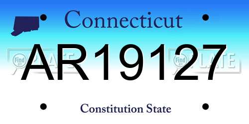 AR19127 Connecticut License Plate