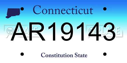 AR19143 Connecticut License Plate
