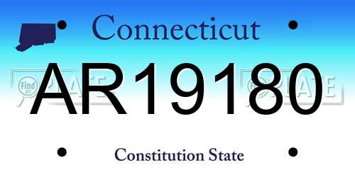 AR19180 Connecticut License Plate