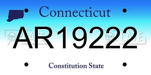 AR19222 Connecticut License Plate