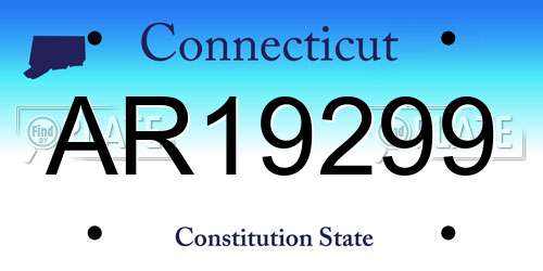 AR19299 Connecticut License Plate