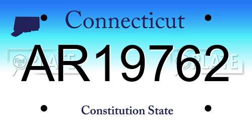 AR19762 Connecticut License Plate