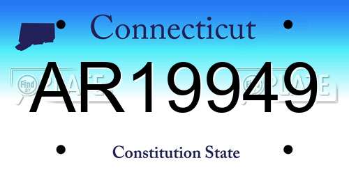 AR19949 Connecticut License Plate