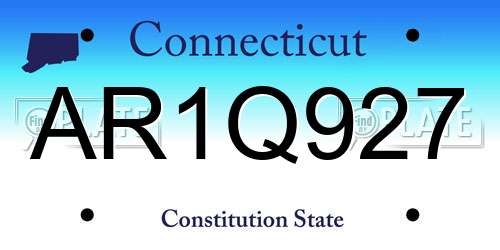 AR1Q927 Connecticut License Plate