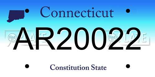 AR20022 Connecticut License Plate