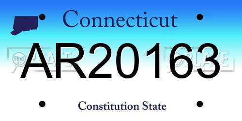 AR20163 Connecticut License Plate