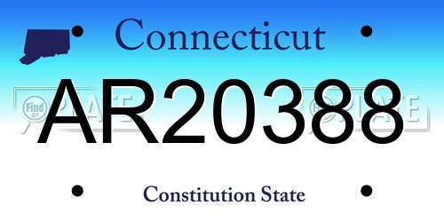 AR20388 Connecticut License Plate