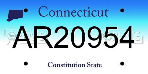 AR20954 Connecticut License Plate