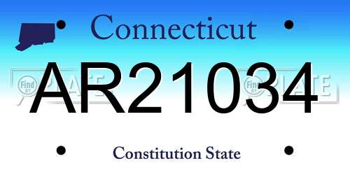 AR21034 Connecticut License Plate