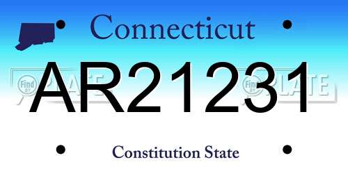 AR21231 Connecticut License Plate