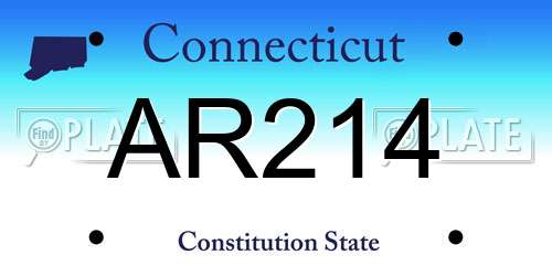 AR214 Connecticut License Plate