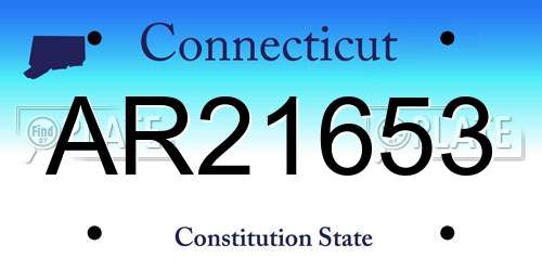 AR21653 Connecticut License Plate